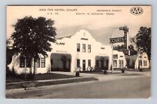 Denison TX-Texas, Dex-Tex Hotel Court Advertising, Vintage Souvenir Postcard picture