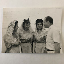 Vintage Juan Manuel Fangio Racing Driver Photo Photograph Print with Women picture