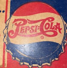 PEPSI-COLA 1940s-1950s Cardboard Bottle Holder 72oz Carrier Carton Vintage Rare picture