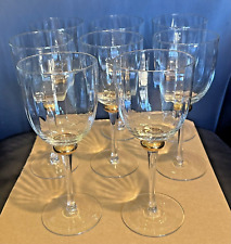 VINTAGE SET OF 9 GOLD BALL STEMMED WINE GLASSES picture