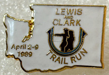 Vintage Lewis and Clark Trail Run 1989 Lapel Pin Enamel picture