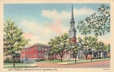 Postcard VA Lynchburg Centenary Methodist Church Steeple Blue Ridge Mountains picture