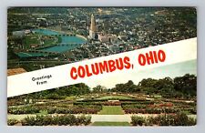 Columbus OH-Ohio, General Banner Greeting,  Antique Vintage Souvenir Postcard picture