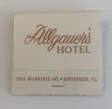 Vintage Allgauer’s Hotel Matchbook Illinois Full Unstruck Matches Collect Ad picture