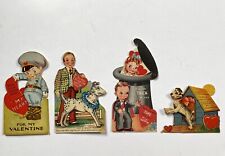 Vintage Valentine's Day Card Die Cut Mechanical Cards 1940s Lot Of 4 picture