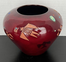 Maurus Chino Native American Acoma Pueblo Pottery Vase Signed Forever The People picture