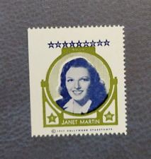 1947 Hollywood Star Stamp Janet Martin Actress picture