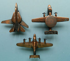 3 small metal US war planes B-17 F-14 E-2A bronze pencil sharpeners Made n China picture