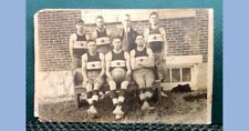 1916 antique REAL PHOTO postcard SCHOOL BASKETBALL TEAM men SIGNED BALL rppc pa  picture