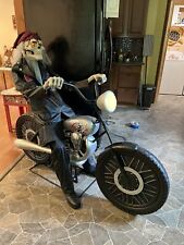 Home Depot 4’ 6” Motorcycle Riding Reaper Animatronic Halloween Prop Accents picture