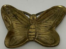 Vintage Brass Butterfly Change Dish Ashtray Trinket Valet Made In Taiwan Heavy picture