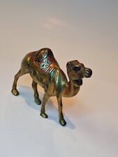 Vintage Solid Brass CAMEL Hand Etched Figurine Statue 4” picture
