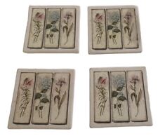 Spring Summer Theme Coasters Set of 4 All Same Cork Backing 4 3/4
