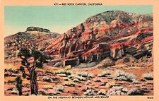 Red Rock Canyon California Mojave Desert Bishop Joshua Tree Cactus Postcard E26 picture