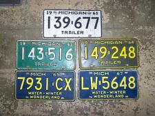 Expired Lot of 5 Michigan License Plates Auto Tags old vintage 1961 1963 65 66 6 picture