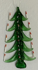 VNTG Blown Glass Christmas Tree Holiday Ornament 3.5