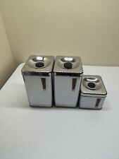 Vintage C1950s Lincoln Beautyware Canister Set, Retro Flour Sugar Tea Containers picture