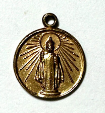 Infant of Prague Sacred Heart Catholic Gold Tone Pendant Medalion picture