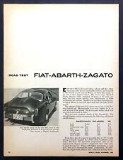 1959 Fiat Abarth Zagato Coupe Road Test Technical Data Review Article picture