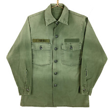 Vintage Us Army Og-107 Button Up Shirt Size Small Green Vietnam Era 70s picture