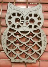 Large Vintage Cast Iron Owl Trivet 9