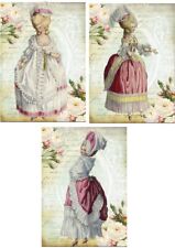 6 MARIE ANTOINETTE STATIONERY BLANK CARDS GLOSSY WITH ENVELOPES ORGANZA BAG picture