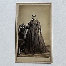 Antique CDV Photograph Lovely Young Woman Chair Civil War Era Zanesville OH picture