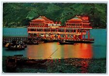 c1960 Shatin Floating Restaurant Ship Bridge Passenger Boat Kowloon HK Postcard picture