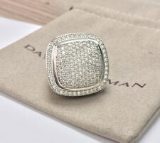 David Yurman Sterling Silver 20mm Albion pave Diamond Ring Size 8 picture