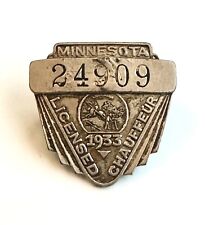 1933 Minnesota Metal Chauffeur Badge Pin Badge Number 24909 Vintage picture