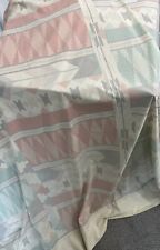 Vintage 80s Cannon FULL Sheet Set Southwest Aztec Pastel Flat Fitted Pillowcases picture