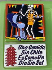 2 Talavera Mexican tiles Day of the Dead 6