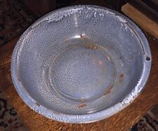 Antique Blue Gray Graniteware Wash Basin (12 inches in diameter) picture