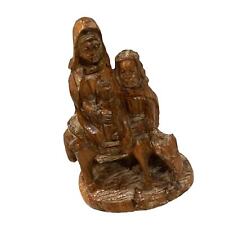 Vintage Wood Carved Joseph Mary Child Sculpture Figure Statue Jesus Christian picture