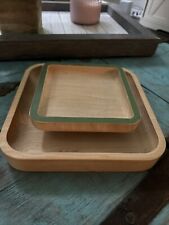 JK Adams for the Uncommon Collection Pistachio Pedestal Wood Serving Tray 2 Tier picture