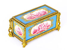 Antique French Sevres Porcelain and Ormolu Jewellery Casket C1870 19th C picture