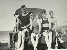 Men In Bathing Suits Smoking In Back Of Truck At Beach 1922 Port Lavaca TX Snap picture