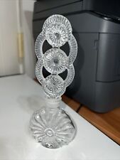 Art Deco Vintage Crystal Perfume Bottle With Stopper 8” picture