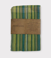 Jim Thompson Scarf Thailand Pha Kao Ma Green Striped Cotton Size Small Brand New picture