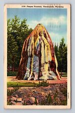 Thermopolis WY- Wyoming, Teepee Fountain, Antique, Vintage c1947 Postcard picture