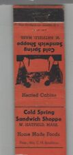 1930s Matchbook Cover Cold Spring Sandwich Shoppe W. Hatfield MA picture