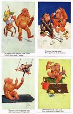 LAWSON WOOD ARTIST SIGNED ANIMALS MONKEY 12 Vintage Postcards (L5551) picture