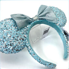 US Disney Parks Minnie Mouse Frozen Arendelle Aqua Sequin Ears Headband picture