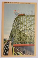 Postmarked 1943 Postcard  Thriller Roller Coaster Euclid Beach Cleveland Oh F5 picture