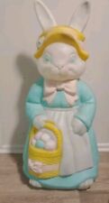 VINTAGE LARGE EMPIRE MRS.EASTER BUNNY RABBIT LIGHTED BLOW MOLD 34” Tall picture