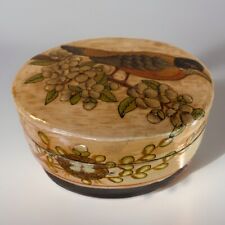 Vintage Handmade Kashmir India Trinket Jewelry Box Cuckoo Bird/Wood & Resin picture