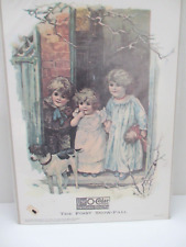 1976 Vintage Print Advertising O-CEDAR POLISH 3 Girls w/ Dog The First Snow-Fall picture