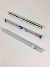 Lot of 3 engineering / drafting tri rulers - Pickett P231TR Fulelrton 3715 Alvin picture