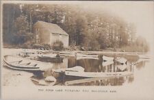 Boats The Pines Lake Wickaboag West Brookfield Massachusetts 1908 RPPC Postcard picture