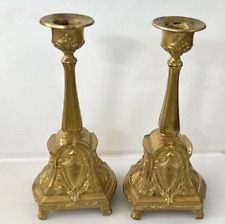 Vtg Jennings Brothers Candle Holders Bronze Signed Neoclassical  Dated 1963 picture